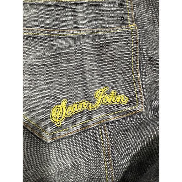 Y2K VTG Sean John Jeans Wide Leg Baggy Hip Hop Carpenter Mens Sz 50B Gray Denim - Picture 9 of 11